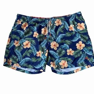 Tommy Bahama Sz 3XL Tropical Floral Swim Suit, Mesh Lining, 3 Pockets - 1 Velcro